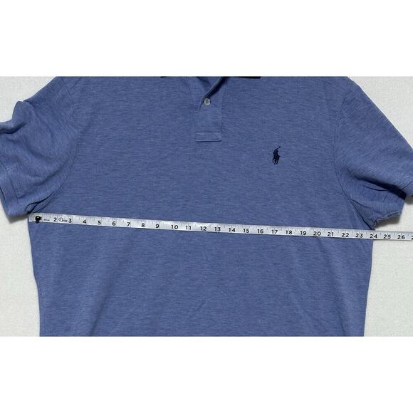 POLO RALPH LAUREN Mens Custom Fit Blue Shirt Pony Stretch Mesh XL - Picture 4 of 9